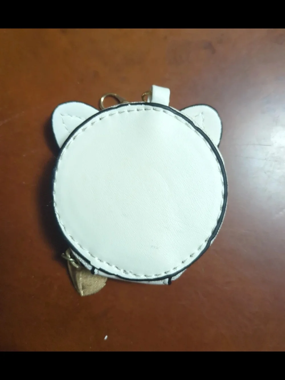 Women's Cream Handbag with Gold Accents
